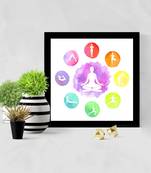 Yoga Position  Spiritual Black Framed Wall Hanging Art Print for Office  Home Reading Room  ( 8x8 ) Inch