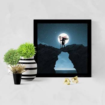 Shiv Shankar  Spiritual Black Framed Wall Hanging Art Print for Office  Home Reading Room  ( 8x8 ) Inch 2