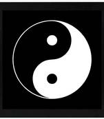 Yin Yang     Sign Black Framed Wall Hanging Art Print for Office  Home Reading Room  ( 8x8 ) Inch