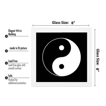 Yin Yang     Sign White Framed Wall Hanging Art Print for Office  Home Reading Room  ( 8x8 ) Inch 3