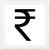 Rupee  Sign White Framed Wall Hanging Art Print for Office  Home Reading Room  ( 8x8 ) Inch