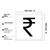 Rupee  Sign White Framed Wall Hanging Art Print for Office  Home Reading Room  ( 8x8 ) Inch