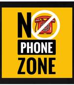 No phone zone  Sign Black Framed Wall Hanging Art Print for Office  Home Reading Room  ( 8x8 ) Inch
