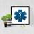 caduceus as a  of medicine  Sign Black Framed Wall Hanging Art Print for Office  Home Reading Room  ( 8x8 ) Inch