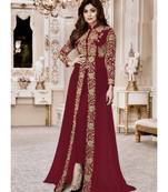 Dark Red Embroidered Salwar Kameez