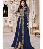 Navy Blue Embroidered Salwar Kameez
