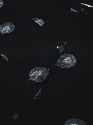 Black printed cotton long-kurtis 5
