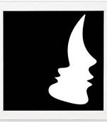 Black & White Modern Art    Pop Art White Framed Wall Hanging Art Print for Office  Home Reading Room  ( 8x8 ) Inch