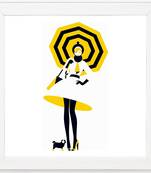 Malika Favre  Pop Art White Framed Wall Hanging Art Print for Office  Home Reading Room  ( 8x8 ) Inch