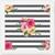 Stripe Flower   Pattern White Framed Wall Hanging Art Print for Office  Home Reading Room  ( 8x8 ) Inch