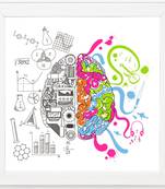 Mind Art & Study    Painting White Framed Wall Hanging Art Print for Office  Home Reading Room  ( 8x8 ) Inch
