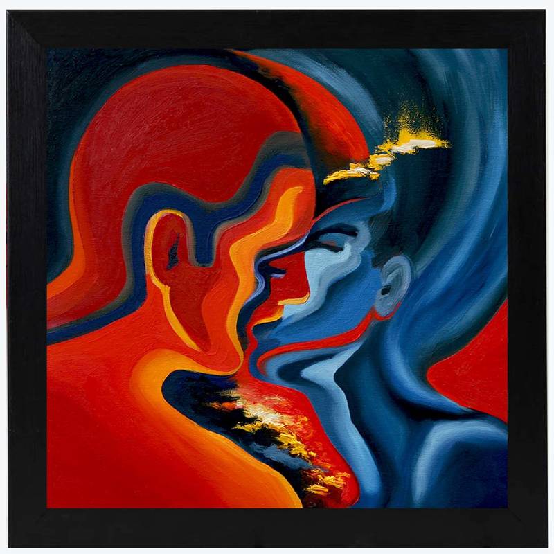 Love Mystery  Painting Black Framed Wall Hanging Art Print for Office  Home Reading Room  ( 8x8 ) Inch