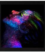 Black Light    Painting Black Framed Wall Hanging Art Print for Office  Home Reading Room  ( 8x8 ) Inch