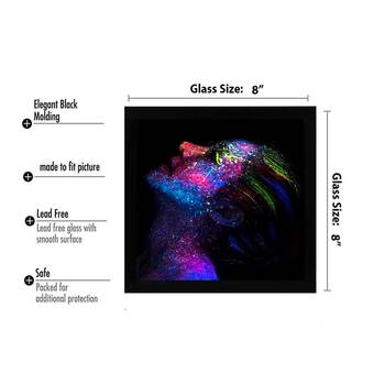 Black Light    Painting Black Framed Wall Hanging Art Print for Office  Home Reading Room  ( 8x8 ) Inch 3