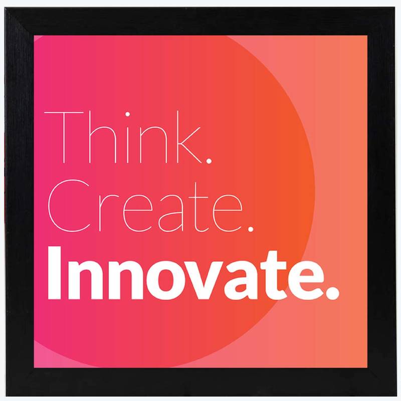 Think Create Innovate Office Black Framed Wall Hanging Art Print for ...