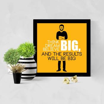 Think Big  Office Black Framed Wall Hanging Art Print for Office  Home Reading Room  ( 8x8 ) Inch 2