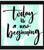 New Beginning  Office Black Framed Wall Hanging Art Print for Office  Home Reading Room  ( 8x8 ) Inch