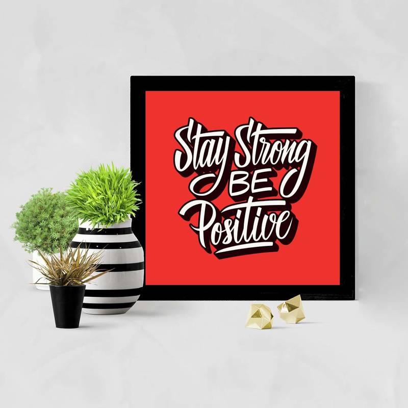 Be Positive Office Black Framed Wall Hanging Art Print for Office Home
