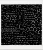 Chemistry  Office White Framed Wall Hanging Art Print for Office  Home Reading Room  ( 8x8 ) Inch