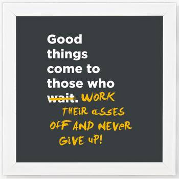 Good things  Office White Framed Wall Hanging Art Print for Office  Home Reading Room  ( 8x8 ) Inch 1