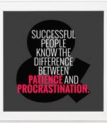 Patience and Procrastination  Office White Framed Wall Hanging Art Print for Office  Home Reading Room  ( 8x8 ) Inch