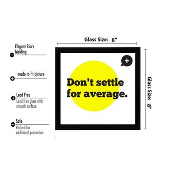 Don't Settle for average  Office Black Framed Wall Hanging Art Print for Office  Home Reading Room  ( 8x8 ) Inch 3