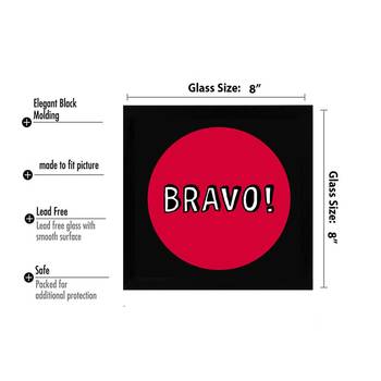 Vibe Changing Quote Bravo  Office Black Framed Wall Hanging Art Print for Office  Home Reading Room  ( 8x8 ) InchChant  3