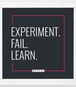 Experiment fail Learn  Office White Framed Wall Hanging Art Print for Office  Home Reading Room  ( 8x8 ) Inch