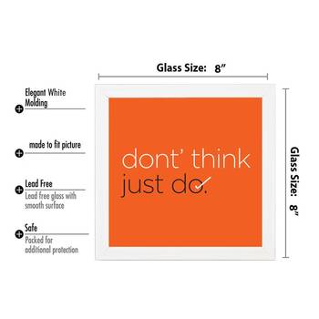 Don't think just do  Office White Framed Wall Hanging Art Print for Office  Home Reading Room  ( 8x8 ) Inch 3