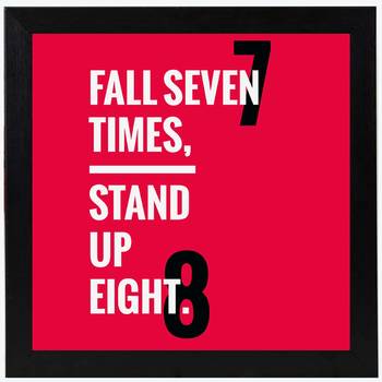 Fall 7 stand 8  Office Black Framed Wall Hanging Art Print for Office  Home Reading Room  ( 8x8 ) Inch 1