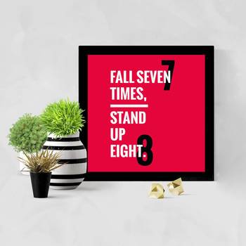 Fall 7 stand 8  Office Black Framed Wall Hanging Art Print for Office  Home Reading Room  ( 8x8 ) Inch 2