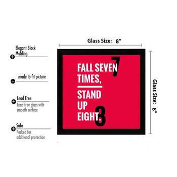 Fall 7 stand 8  Office Black Framed Wall Hanging Art Print for Office  Home Reading Room  ( 8x8 ) Inch 3
