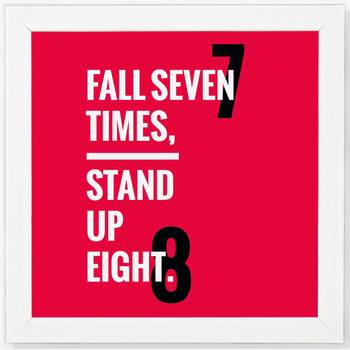Fall 7 stand 8  Office White Framed Wall Hanging Art Print for Office  Home Reading Room  ( 8x8 ) Inch 1
