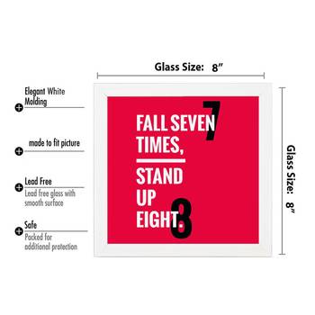 Fall 7 stand 8  Office White Framed Wall Hanging Art Print for Office  Home Reading Room  ( 8x8 ) Inch 3