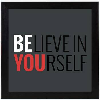 Believe in you  Office Black Framed Wall Hanging Art Print for Office  Home Reading Room  ( 8x8 ) Inch 1