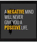 Positive life  Office Black Framed Wall Hanging Art Print for Office  Home Reading Room  ( 8x8 ) Inch