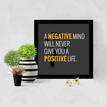 Positive life  Office Black Framed Wall Hanging Art Print for Office  Home Reading Room  ( 8x8 ) Inch 2