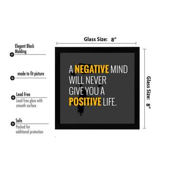 Positive life  Office Black Framed Wall Hanging Art Print for Office  Home Reading Room  ( 8x8 ) Inch 3