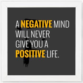 Positive life  Office White Framed Wall Hanging Art Print for Office  Home Reading Room  ( 8x8 ) Inch 1