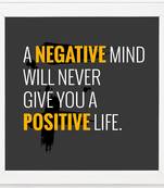 Positive life  Office White Framed Wall Hanging Art Print for Office  Home Reading Room  ( 8x8 ) Inch