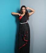 Black Khadi Cotton saree With Blouse