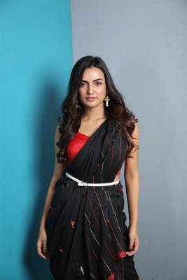 Black Khadi Cotton saree With Blouse 2