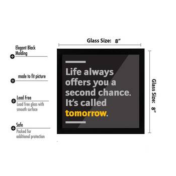 Second Chance life  Office Black Framed Wall Hanging Art Print for Office  Home Reading Room  ( 8x8 ) Inch 3