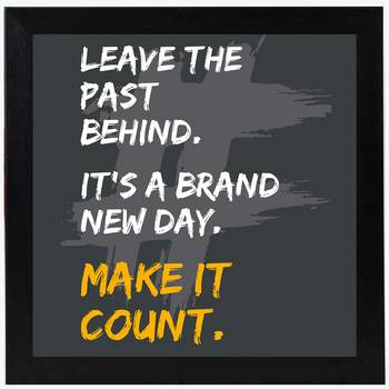 Make it count  Office Black Framed Wall Hanging Art Print for Office  Home Reading Room  ( 8x8 ) Inch 1
