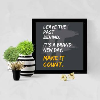 Make it count  Office Black Framed Wall Hanging Art Print for Office  Home Reading Room  ( 8x8 ) Inch 2