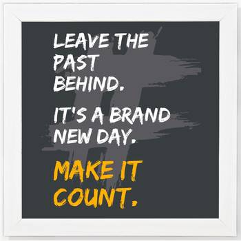 Make it count  Office White Framed Wall Hanging Art Print for Office  Home Reading Room  ( 8x8 ) Inch 1