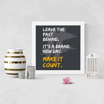 Make it count  Office White Framed Wall Hanging Art Print for Office  Home Reading Room  ( 8x8 ) Inch 2