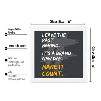Make it count  Office White Framed Wall Hanging Art Print for Office  Home Reading Room  ( 8x8 ) Inch 3