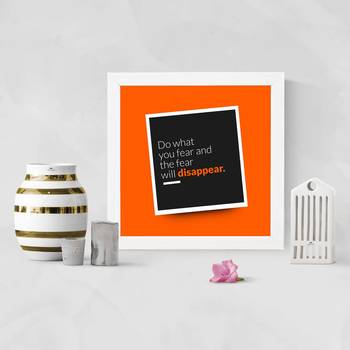 Do What  Office White Framed Wall Hanging Art Print for Office  Home Reading Room  ( 8x8 ) Inch 2