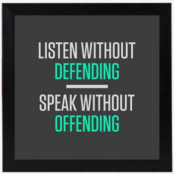 Defending Offending  Office Black Framed Wall Hanging Art Print for Office  Home Reading Room  ( 8x8 ) Inch 1
